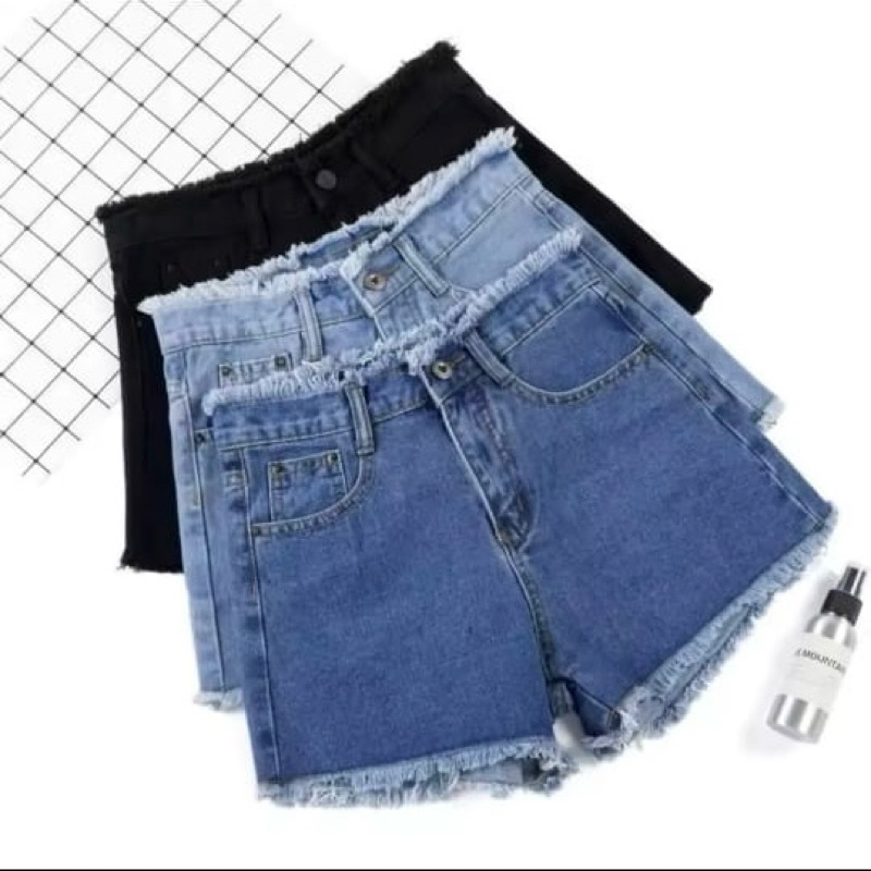 Hotpants jeans pendek rawis wanita / Hotpants jeans Korean