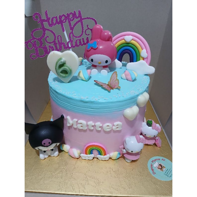 

Kue ulang tahun My Melody Kuromi Hello kitty