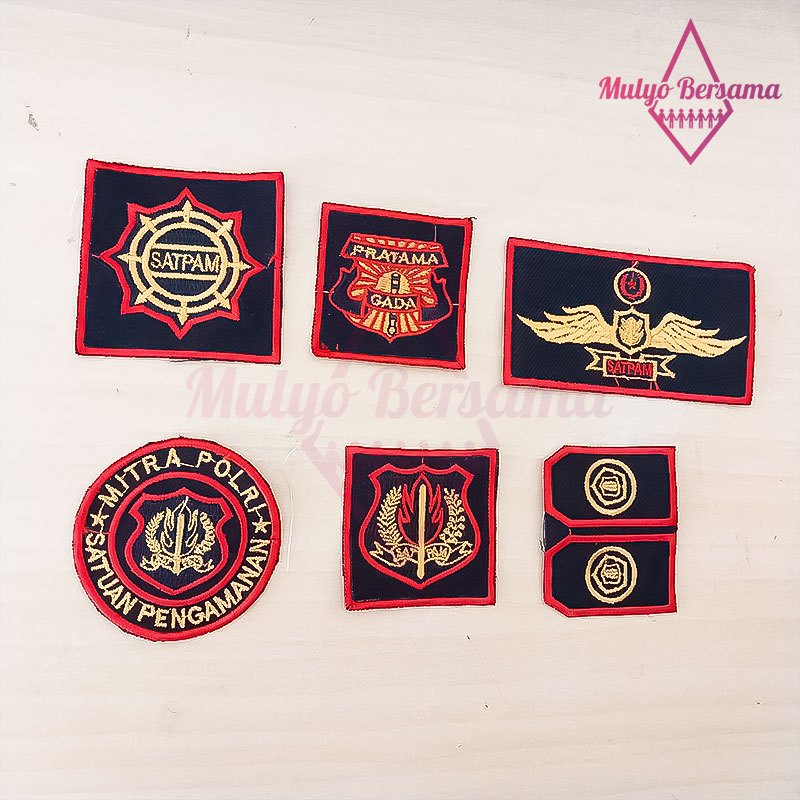 Bet Bordir Atribut Satpam Lengkap Sepaket Bordir Satpam 1 Set Atribut Satpam - Mulyo Bersama