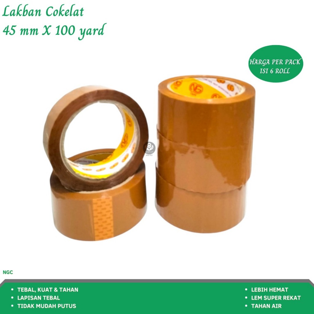 

Lakban Coklat Lakban Bening Lakban Fragile 45x100 (Isi 6 Pcs-NGC)