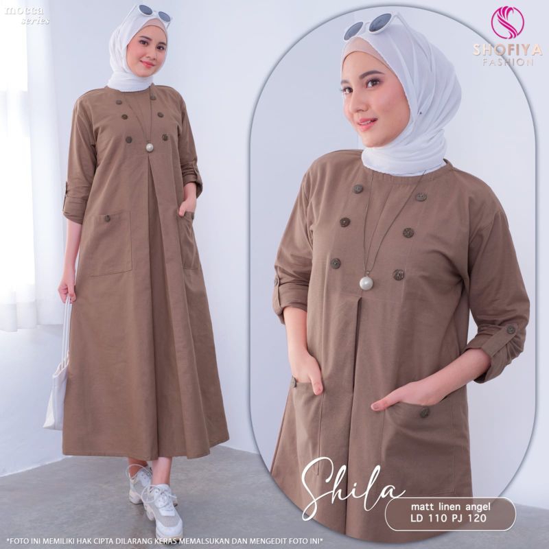 (NEW)GAMIS WANITA MIDI DRESS//SHILA - JAWANI BY SHOFIYA