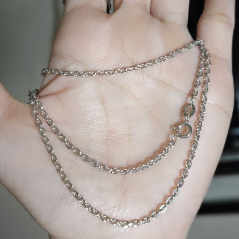 SECOND Kalung Rantai Belimbing Dewasa -+60 Cm Perak Krum 925 SECOND
