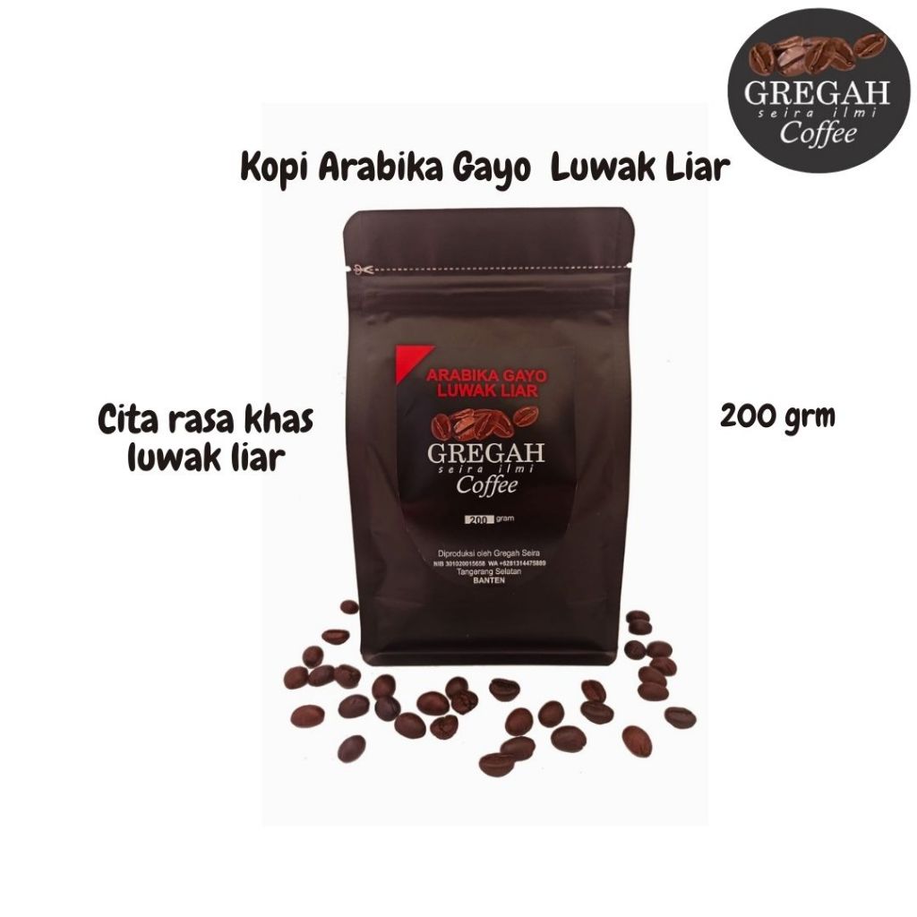 

Gregah Coffee Kopi Luwak liar Arabika Gayo 200 Gram