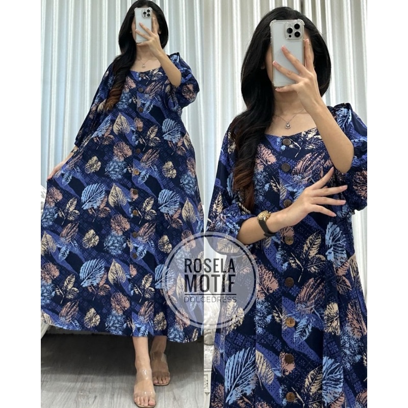 Daster Arab DOLCE ROSELA MOTIF Midi Dress Rayon
