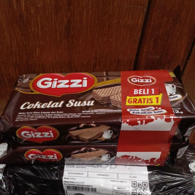 

WAFER GIZZI 122G BELI 1 GRATIS 1 BISKUIT KEJU | COKLAT