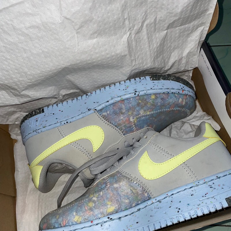 NIKE AIR FORCE 1 CRATER PURE PLATINUM/BARELY VOLT PLATINE PUR/VOLT DISCRET