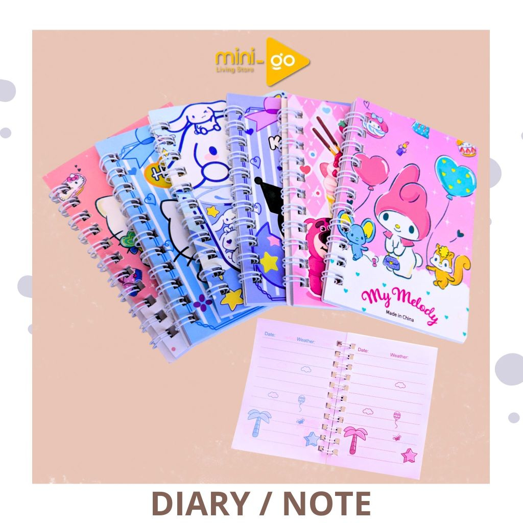 

Mini Diary Book A7 Motif Sanrio Kuromi Pompompurin Cinnamoroll Hellokitty Mini Notebook Anak Buku Memo Mini Anak Termurah Sticky Notes Anak