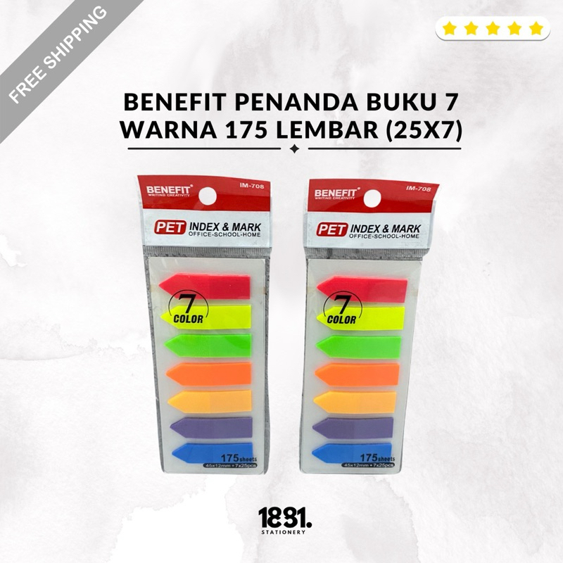 

Penanda Buku Benefit 7 Warna 175 Lembar (7x25)