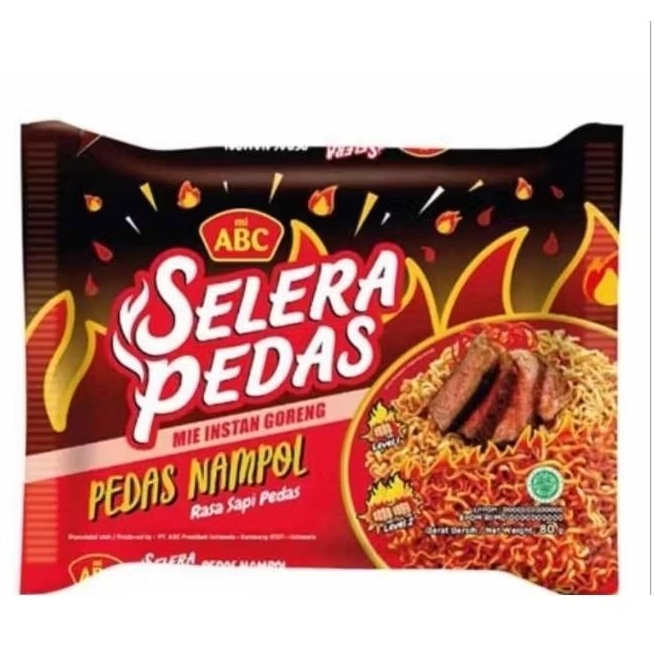 

Mie Abc Selera Pedas Mie Goreng Instan Pedas Nampol Rasa Sapi Pedas isi 80 gram