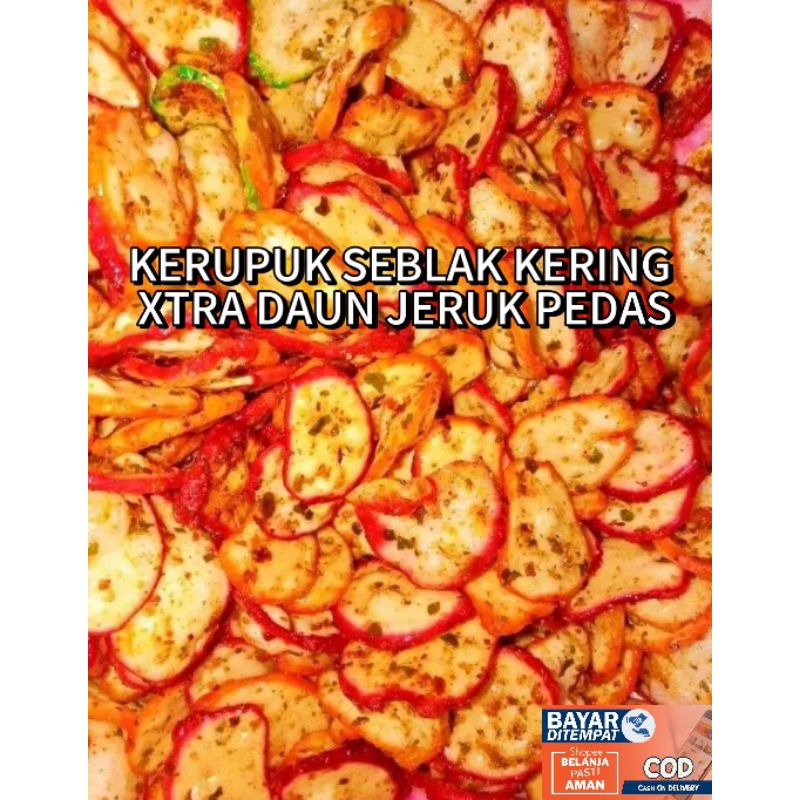 

COD !! Kerupuk seblak kering xtra pedas daun jeruk 1kg