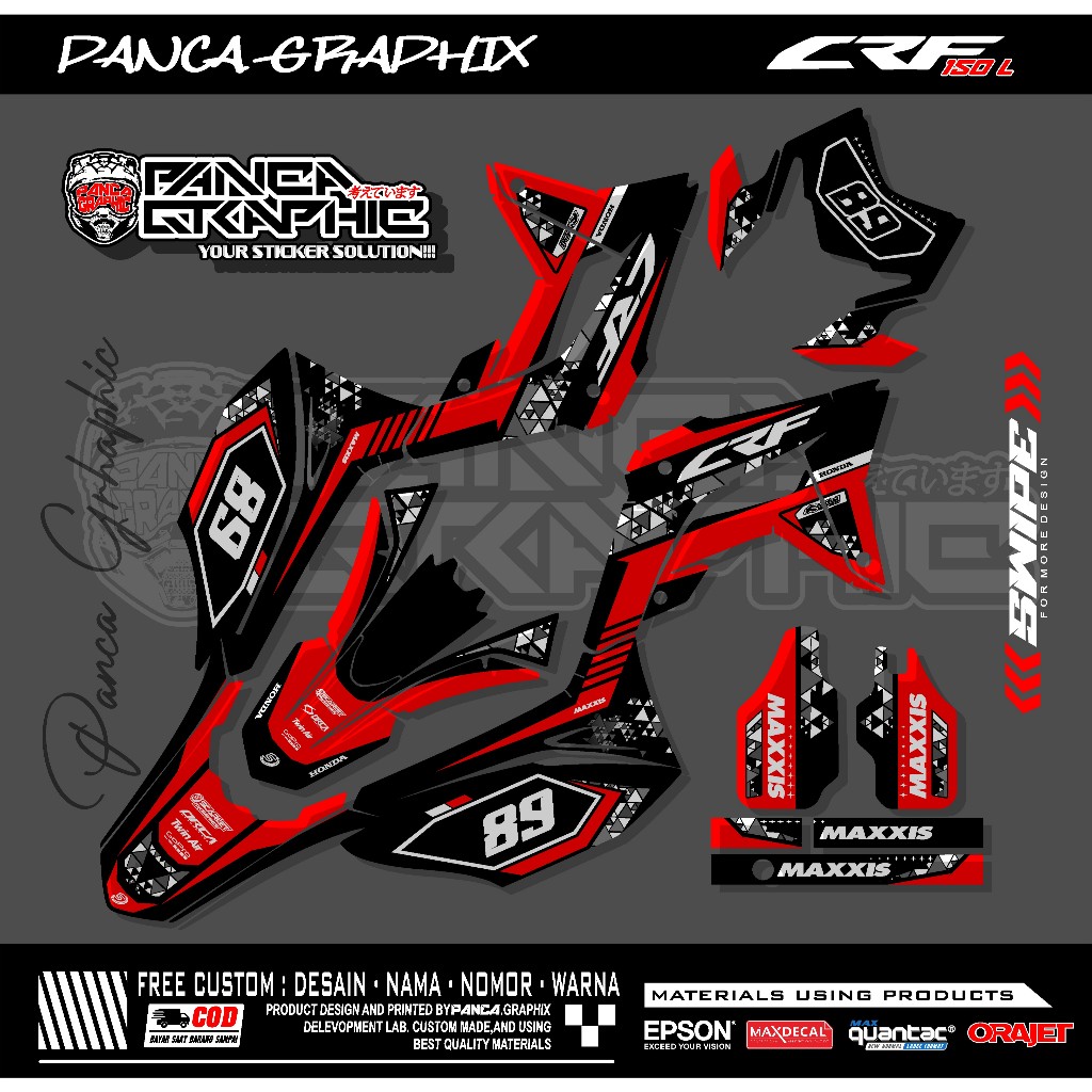 DECAL CRF 150 / STIKER CRF /DECAL CRF / HOLOGRAM / FULL BODY BISA CUSTOM NAMA NOMOR SPONSOR