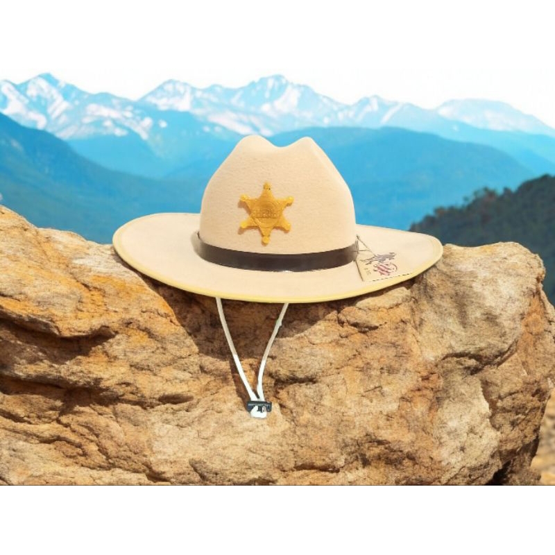 Topi cosplay sherrif amerika - cowboy hat laken