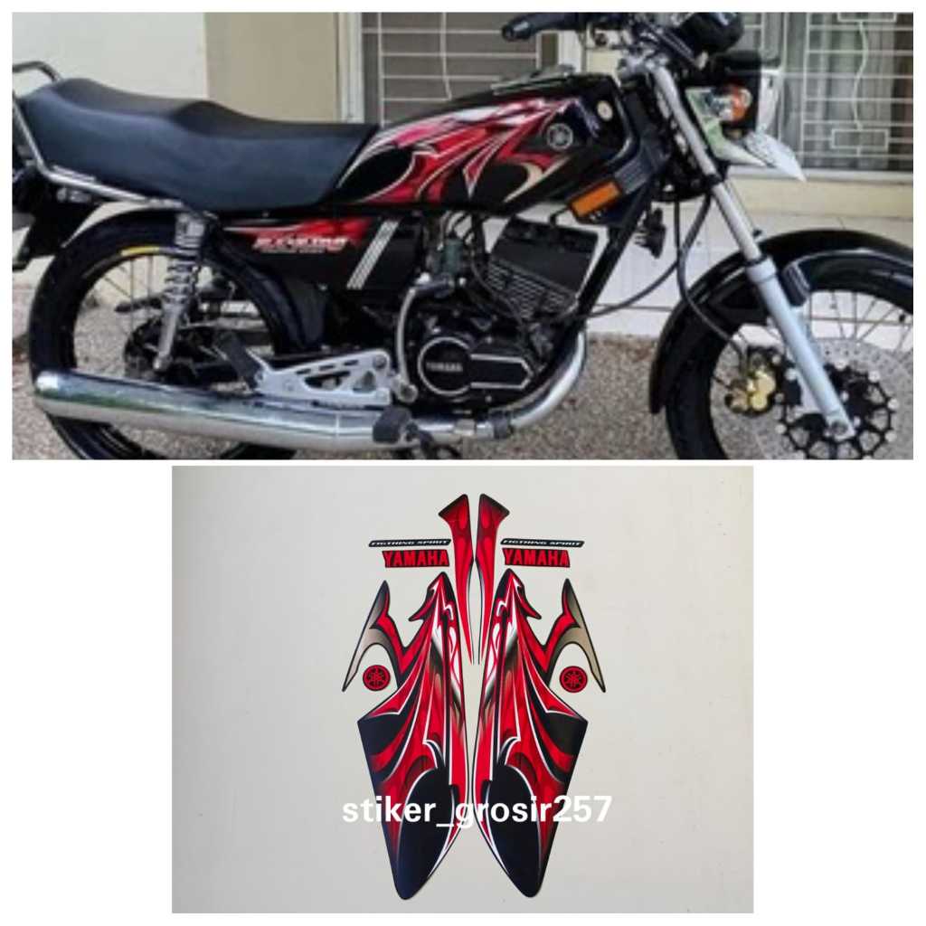 STIKER STRIPING & LIS BODY MOTOR RX KING 2006 MERAH