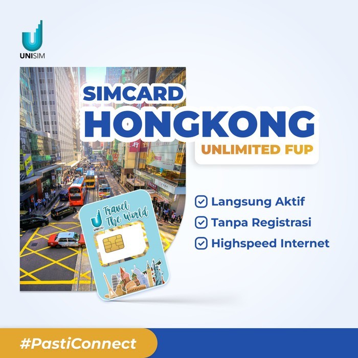 Unisim Travel Simcard Hong Kong & Macau Unlimited (FUP 3GB/day) || Sim card Hongkong Macau Unlimitet