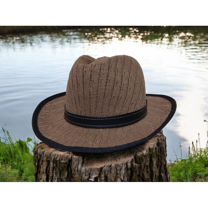 Buffalo knitted cowboy hat - topi koboi knitted