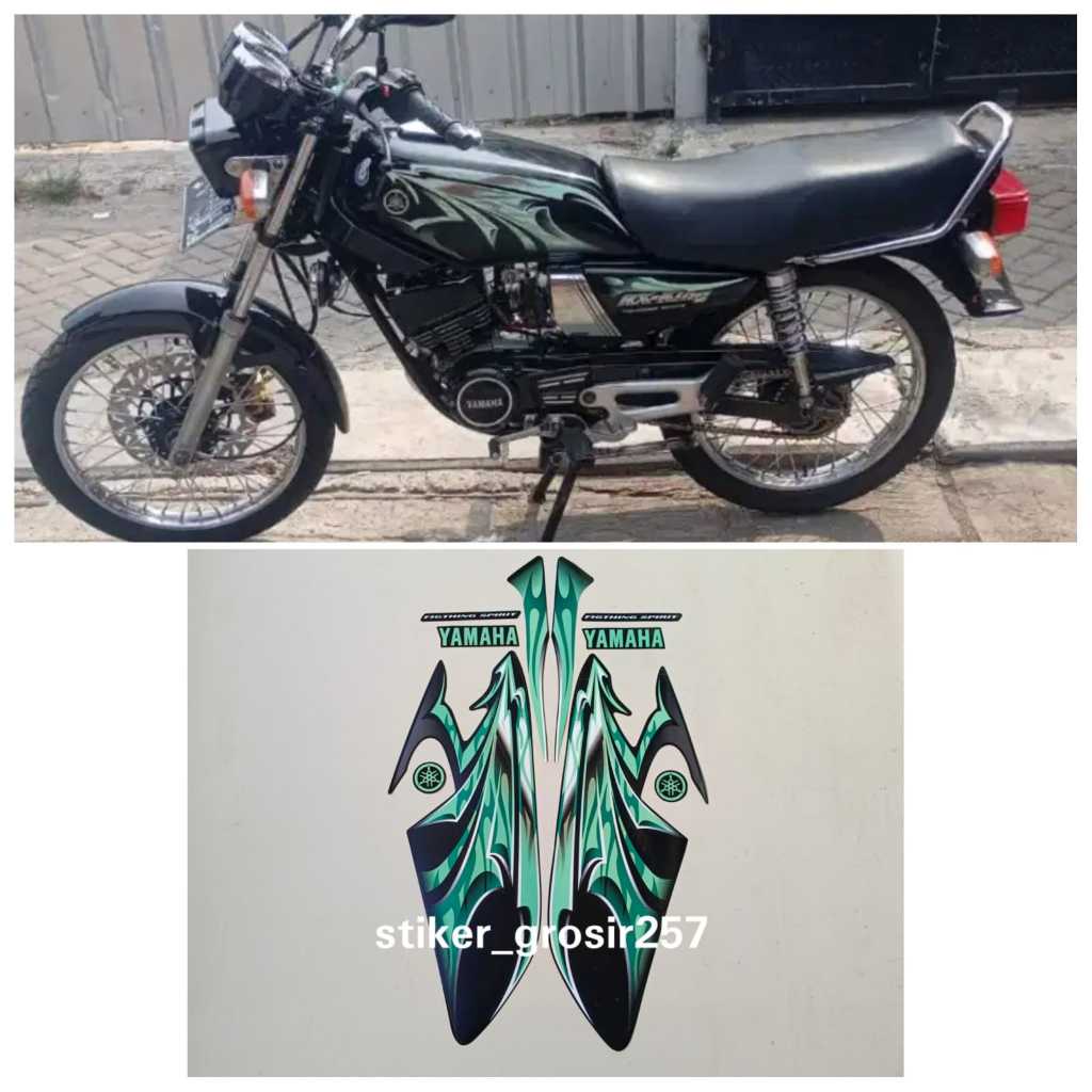 STIKER STRIPING & LIS BODY MOTOR RX KING 2006 HIJAU