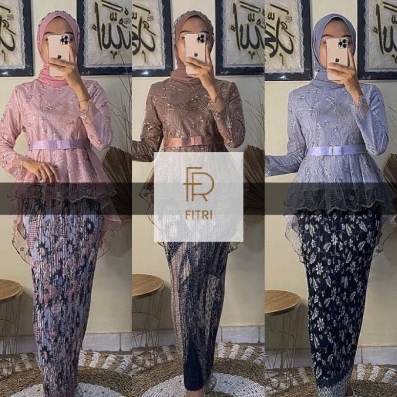 (GRATIS ONGKIR) SETELAN KEBAYA BLOUSE QIANA PITA SATIN MODERN / ONE SET KEBAYA WISUDA / 1 STEL BROKA