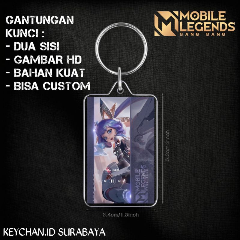gantungan kunci akrilik dua sisi mobile legends skin epic nana