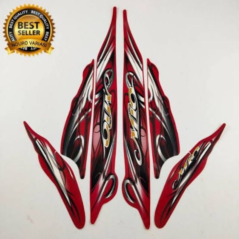 Striping List Body Yamaha Mio Smile Merah Hitam/Stiker Mio Smile Merah Hitam