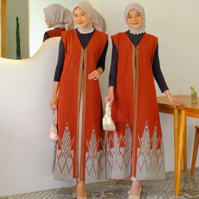 LONG CARDI TUNIK TERISTA BATIK MODERN TENUN WANITA
