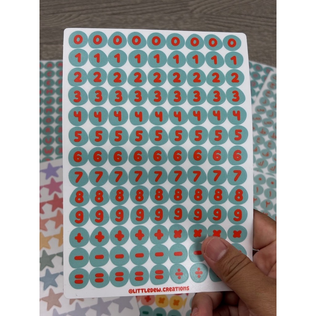 

[Little Dew Creations] Sticker Angka Simbol Kali Bagi Tambah Kurang Angka Hijaiyah