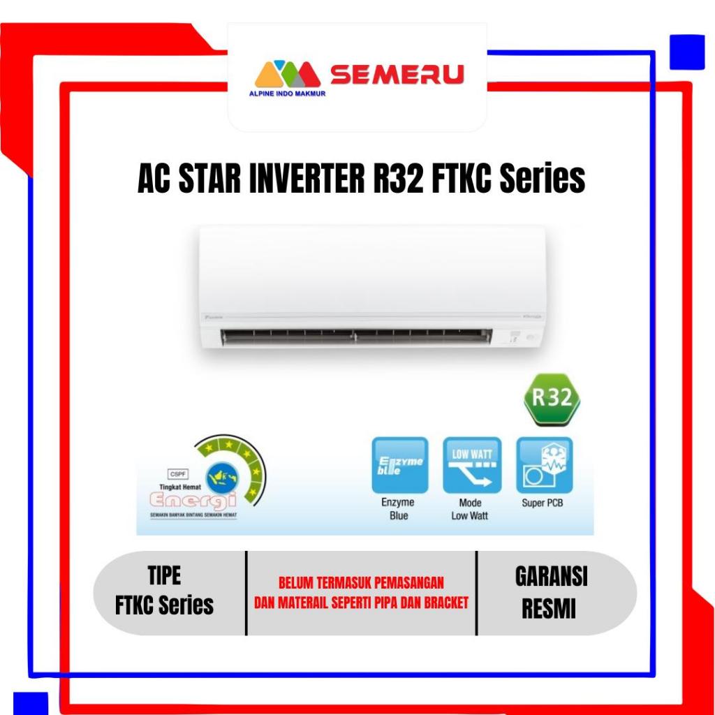 DAIKIN AC STAR INVERTER R32 MADE IN THAILAND 0.5 PK FTKC/RKC-15TVM4 / 0.75 PK FTKC/RKC-20TVM4 / 1 PK