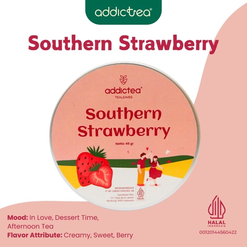 

Addictea Special Tea Leaves - Black Tea Southern Strawberry Tea Bag Artisan