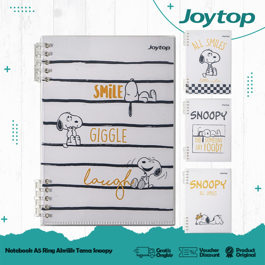 

JOYTOP Binder Note A5/ Buku Tulis Sekolah Lucu Ring Notebook Snoopy