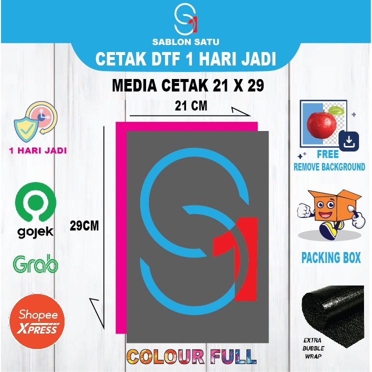 

Print DTF A4 siap press sehari jadi