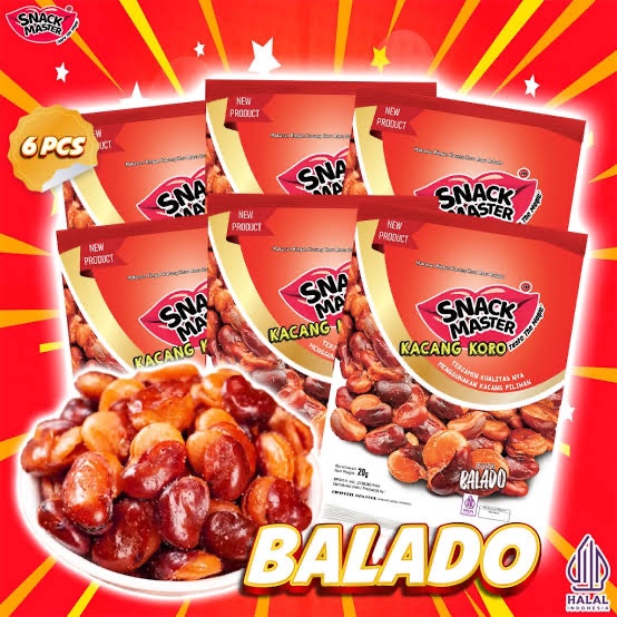 

Snack Master Kacang Koro Kulit Balado (20g X 6 PCS)