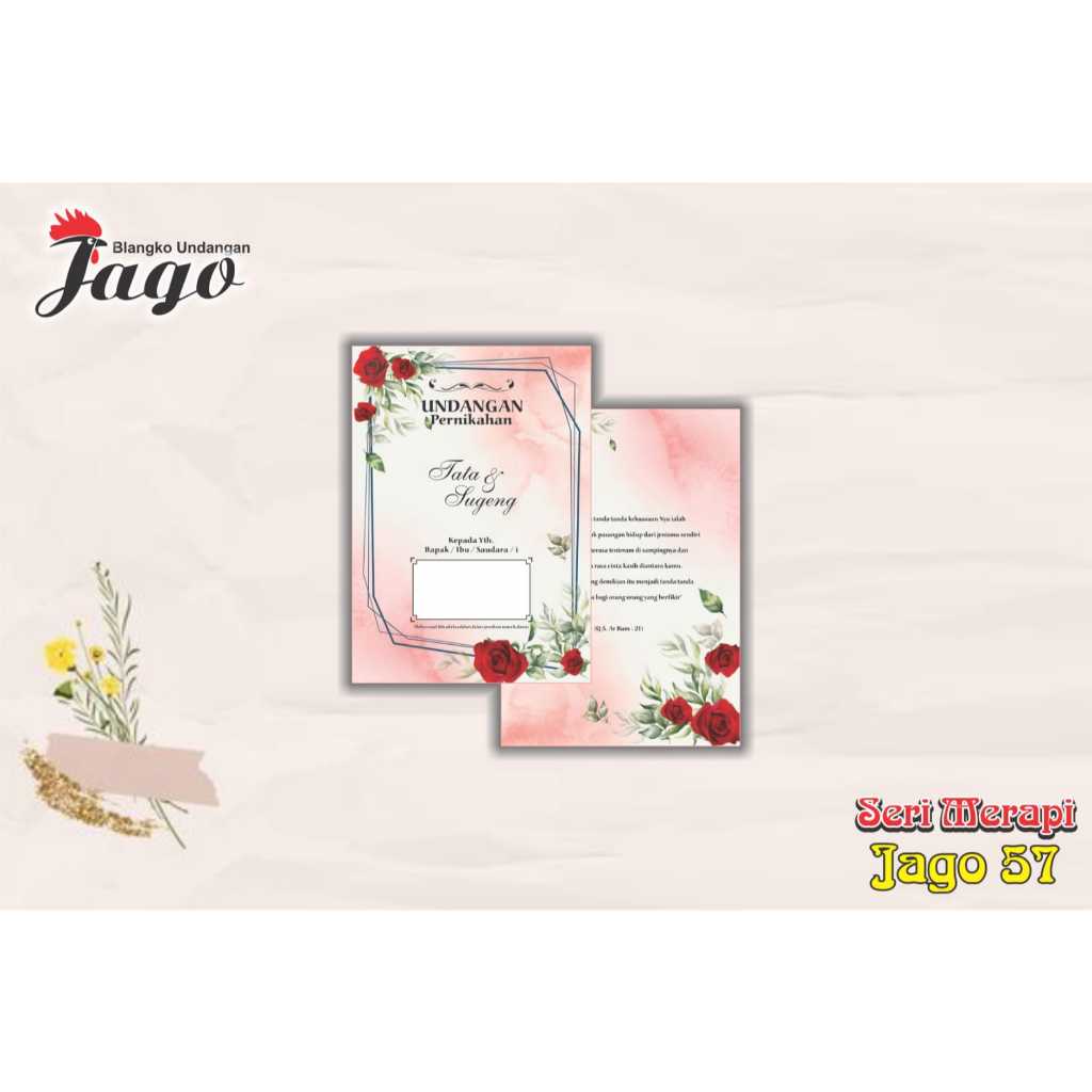 Blangko Undangan Pernikahan Jago 57 | vistakertas