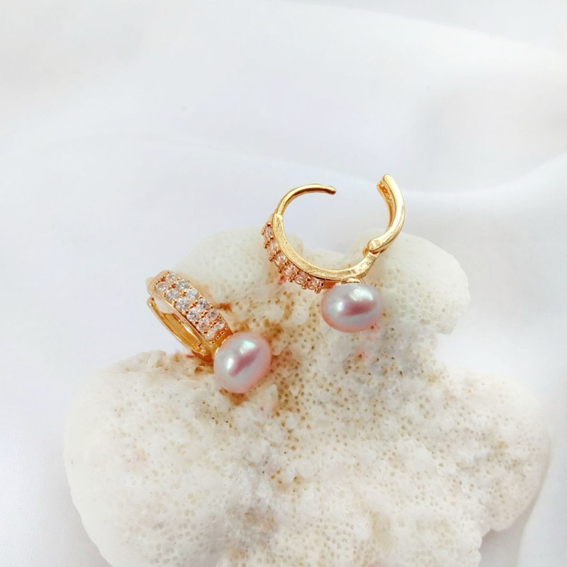 Anting lapis emas mutiara air tawar asli lombok Anting anting wanita Anting mutiara lombok asli Anti