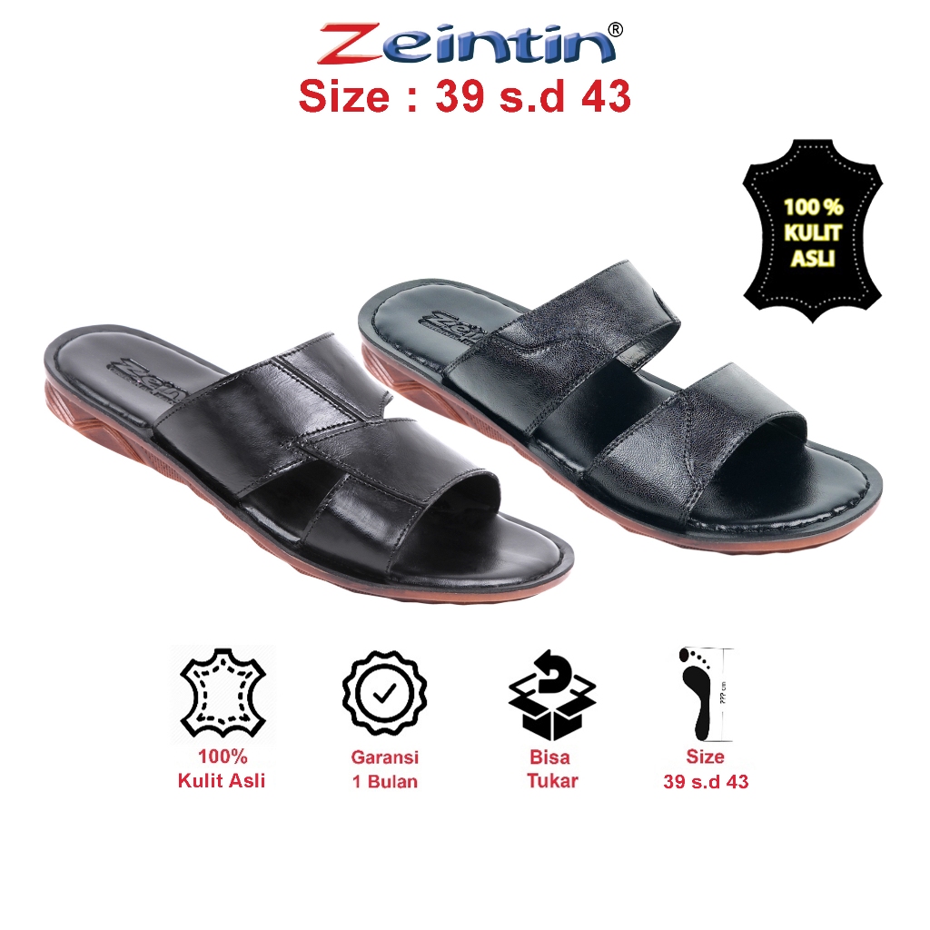 Zeintin - Sandal Pria Zeintin Bahan Kulit Fashion Pria Sandal Pria Kasual Formal KK