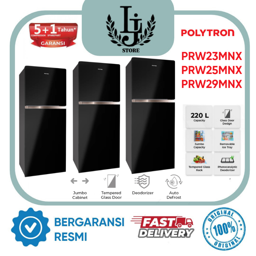 Kulkas Polytron 2 Pintu PRW23MNX / PRW25MNX / PRW29MNX Kulkas 2 Pintu Polytron Kulkas Dua Pintu