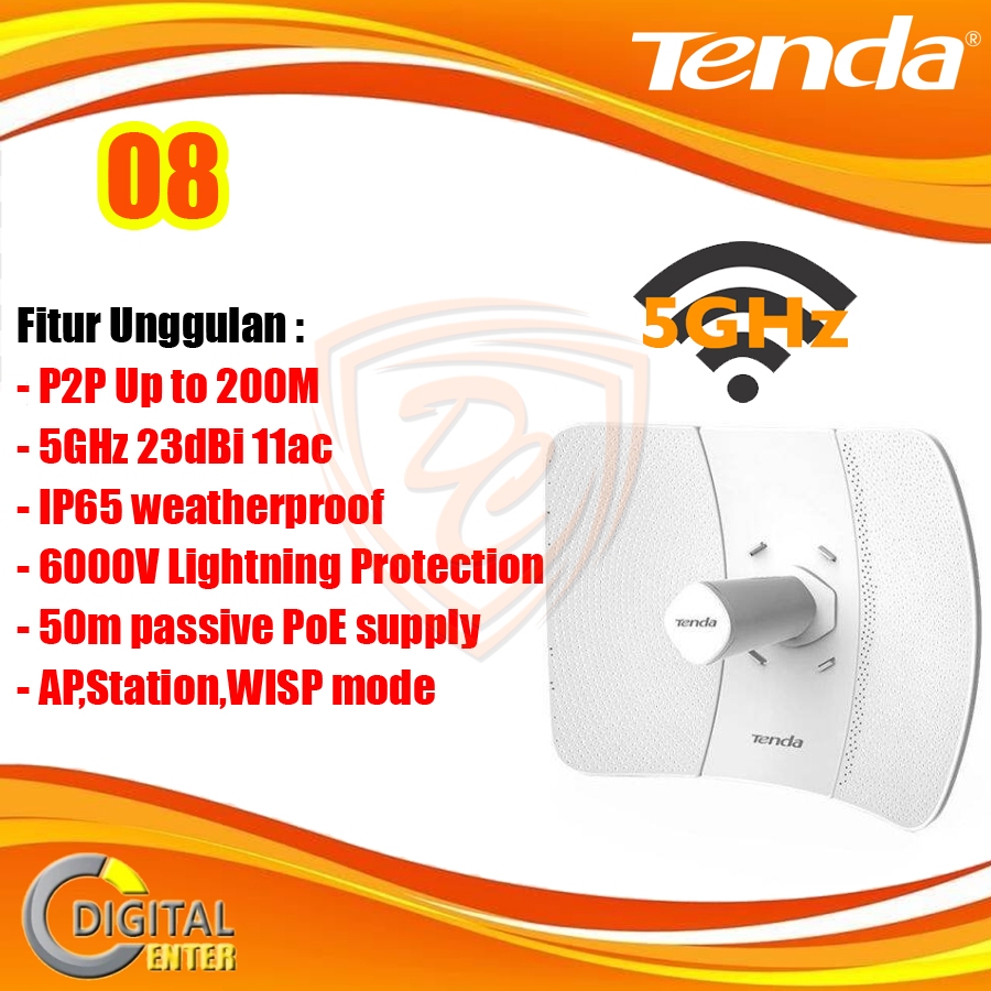 Tenda O8 5GHz 23dBi 11ac Outdoor CPE Point to Point Up to 20KM 11AC Router