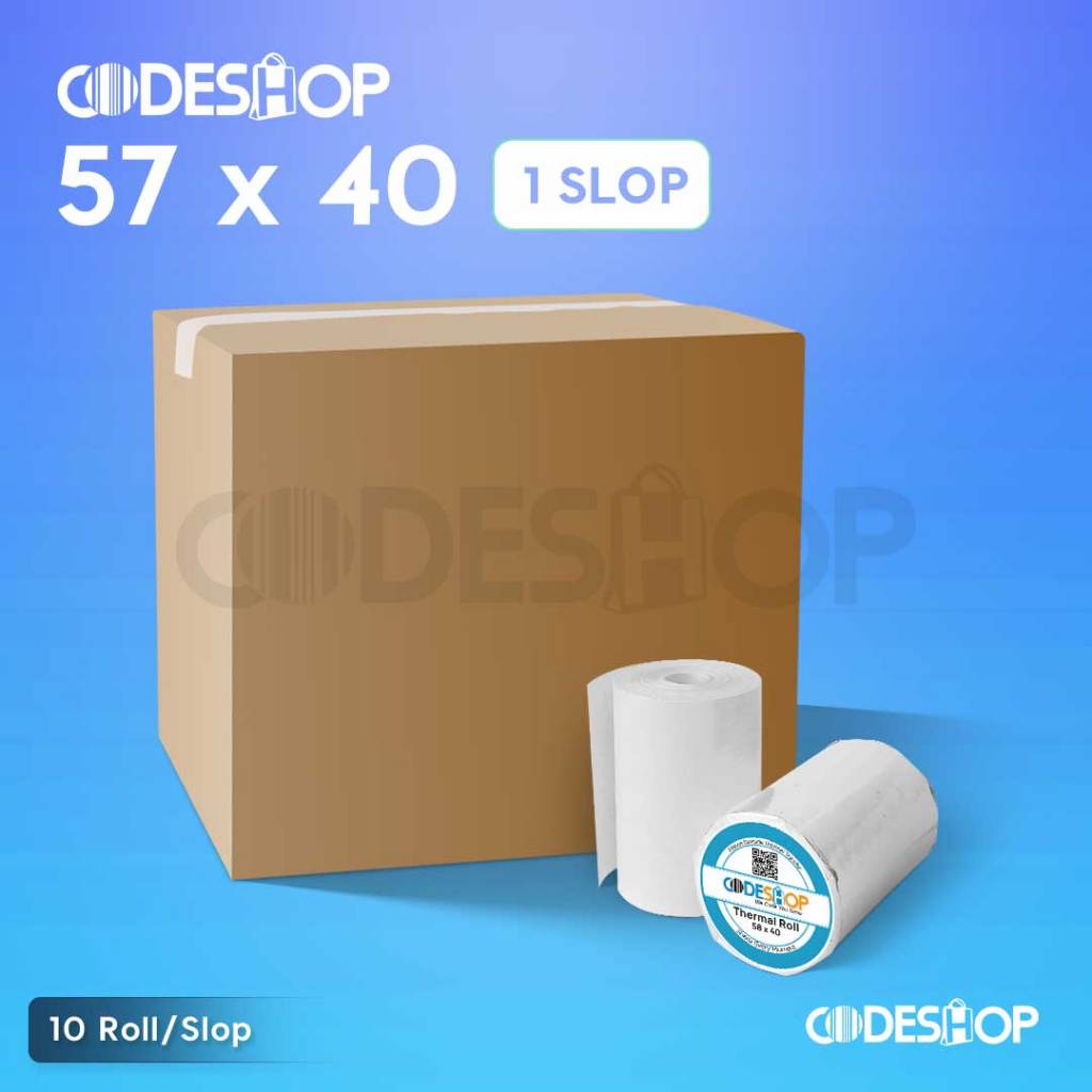 

1 Dus Kertas Thermal Codeshop 57 x 40 100 Roll/Dus Warna Hitam