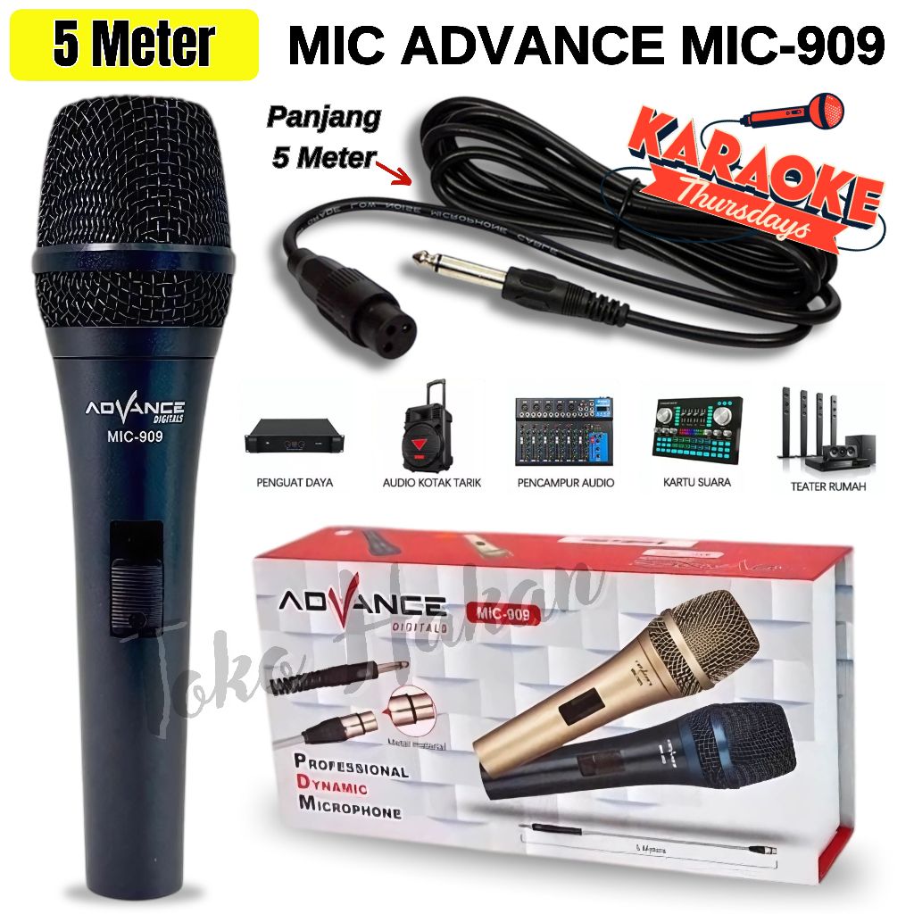 MURAH~ Profesional Mic Dynamic | Microphone Karoke Mic Advance | Microphone Mic Kabel Advance Mic-90