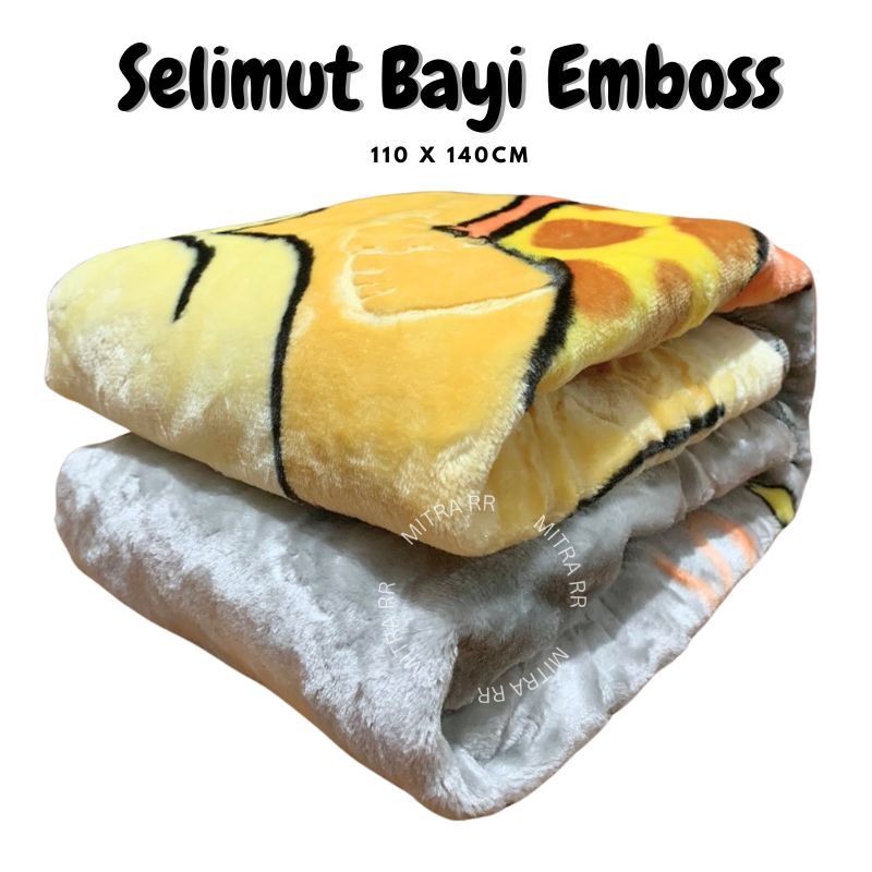 Selimut Bayi SRH Motif Embos Lucu | Selimut Polyester Halus Lembut 110 x 140cm Free Tas