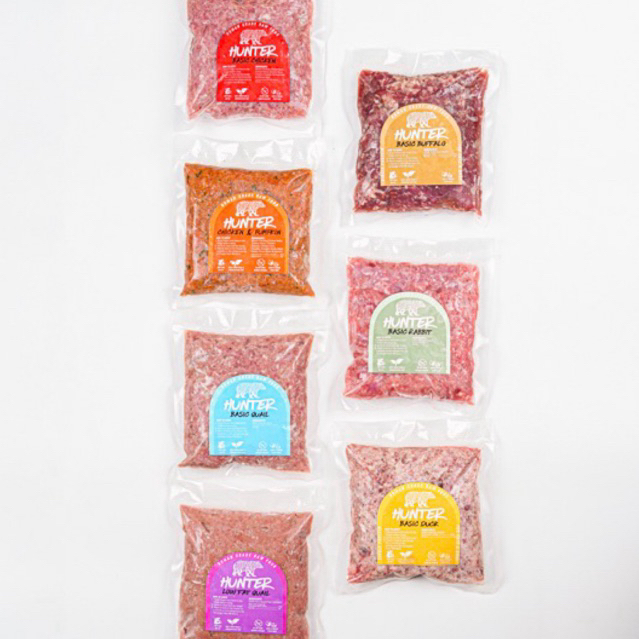 KL Hunter Raw Food SINGLE PROTEIN 250 gr RAW CAT AND DOG FOOD DAGING PUYUH GILING DAGING AYAM GILING