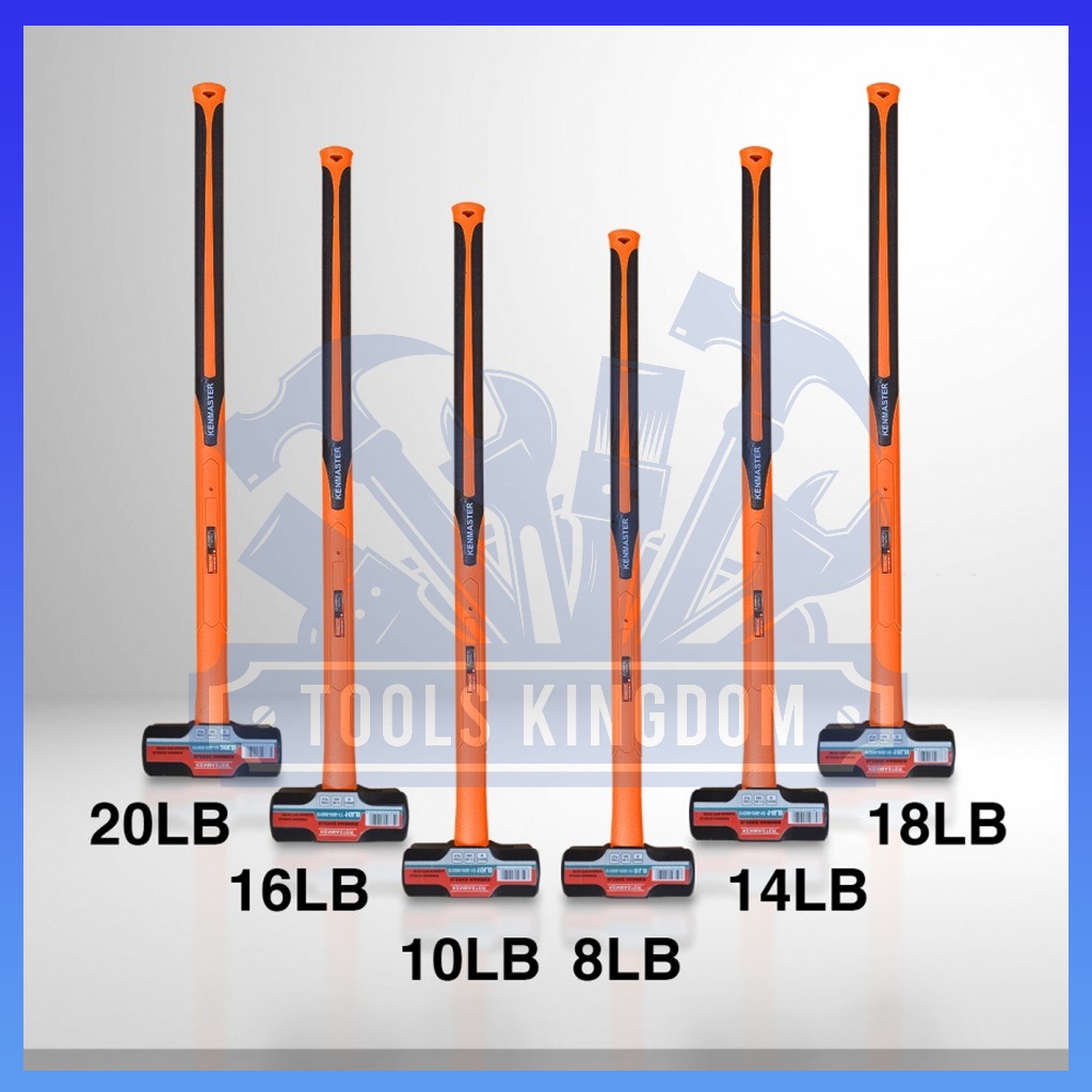 Palu Batu Gagang Fiber KENMASTER 16lbs / 8 kg - KENMASTER Palu Batu Gagang Fiber/Karet - Palu Bodem 