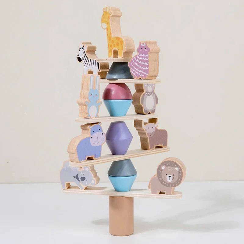 Animal Balancing jenga Forest animal seesaw balancing- Mainan edukasi anak stacking blocks -MAINAN P