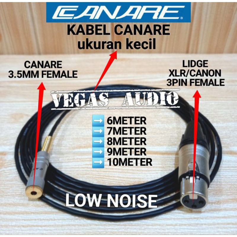 KABEL AUDIO CANARE KECIL JACK XLR FEMALE TO JACK 3.5MM FEMALE 6M-10M