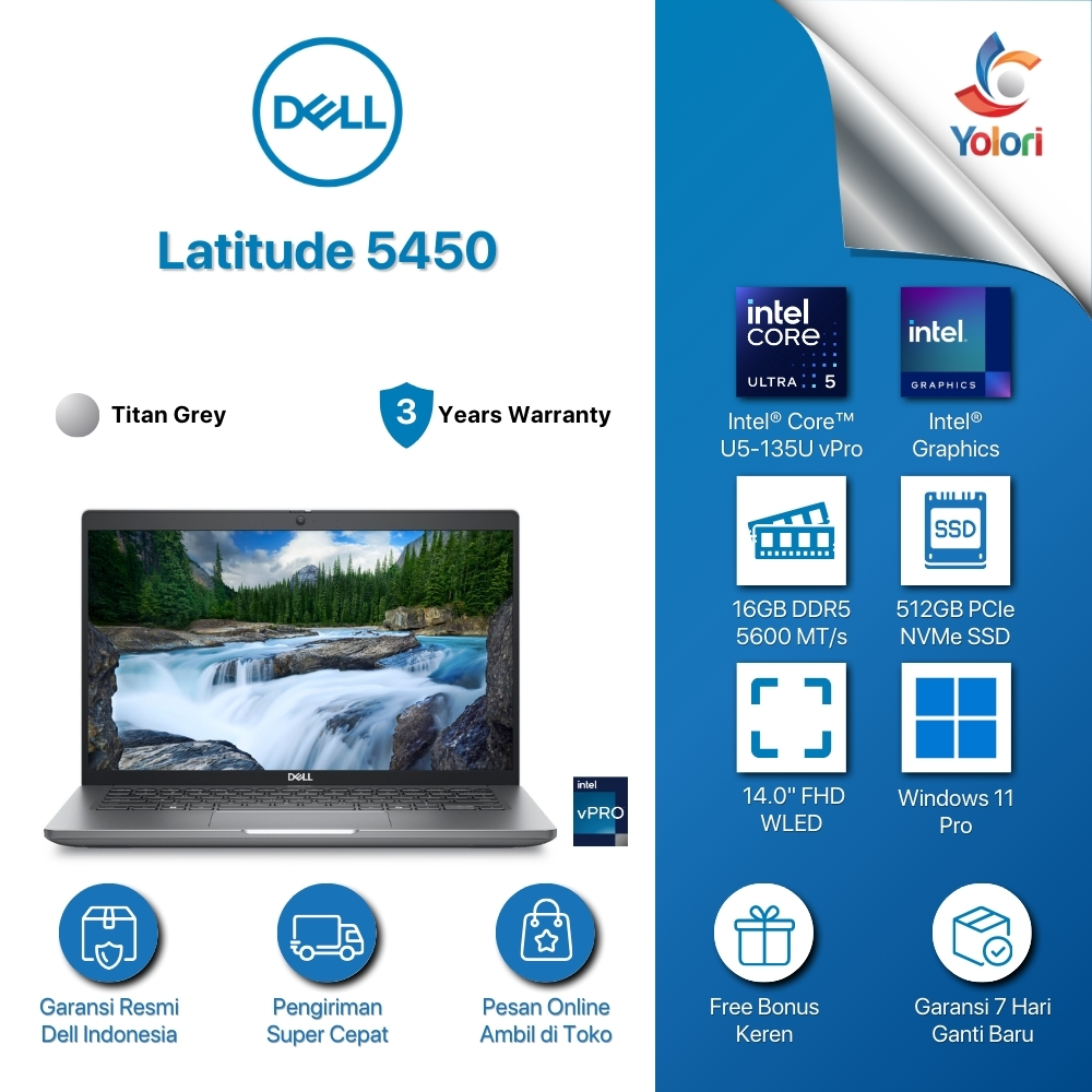 Dell Latitude 5450 U5-135U vPro 16GB 512GB SSD UMA WIN 11 PRO 3YR