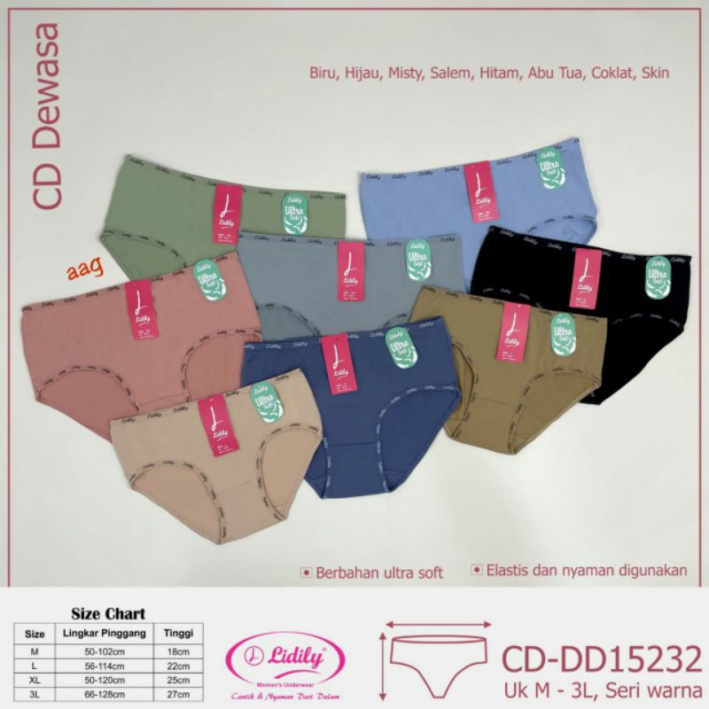 CD WANITA LIDILY 15232 // celana dalam wanita // cd wanita (3pcs)(6pcs)(12pcs)