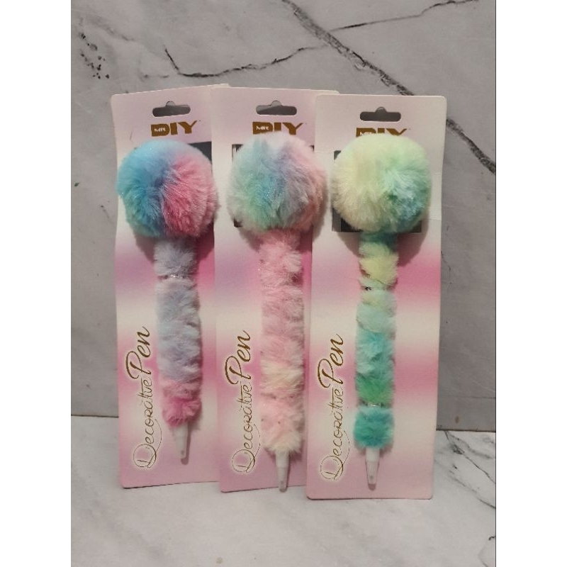 

Pulpen Bulu Bulu Pom Pom Pelangi