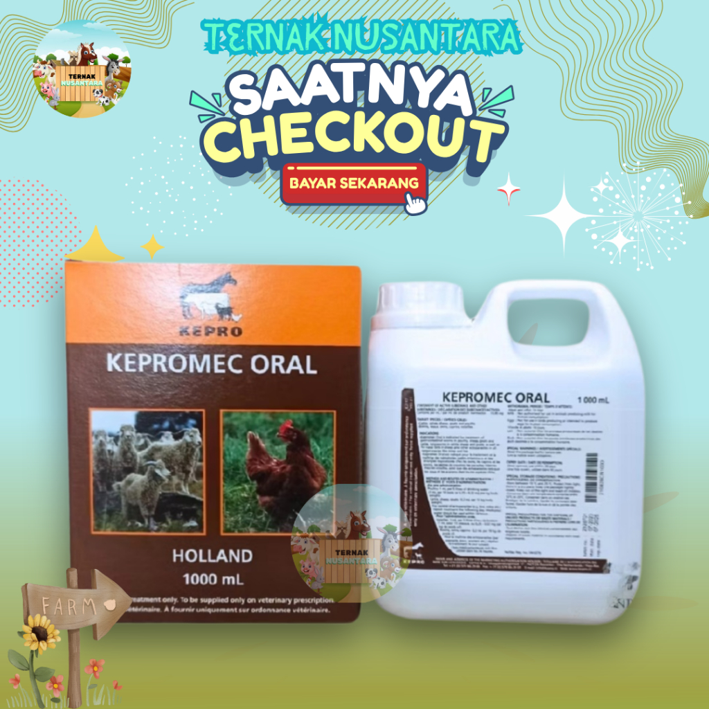 KEPROMEC ORAL 1 LITER ORIGINAL BY OTASINDO - Ampuh Atasi Cacingan, Kutu, Kudis & Scabies Hewan.