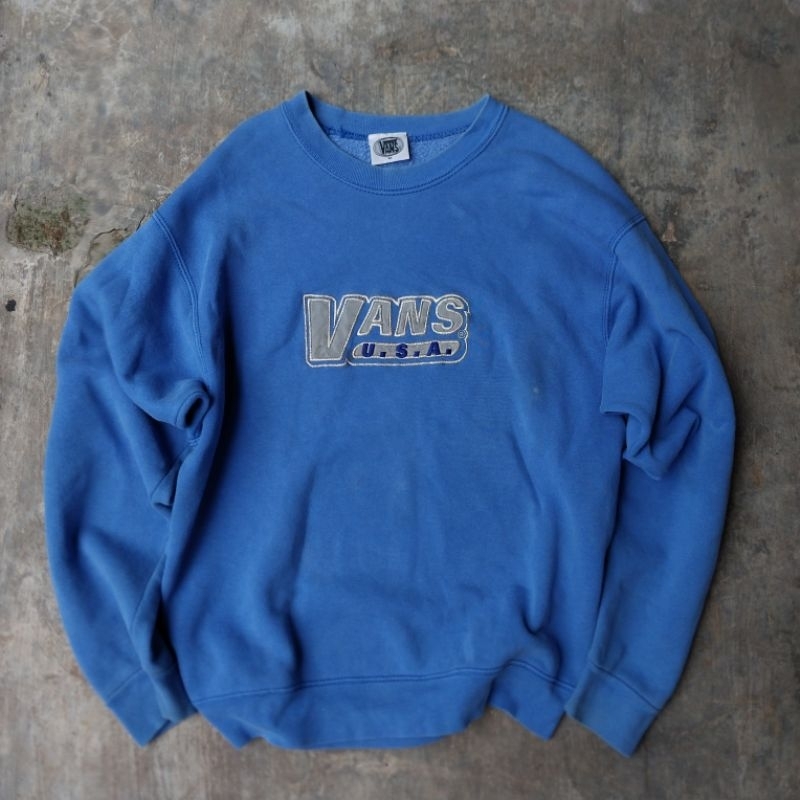 vans vintage reflektif logo crewneck second bekas
