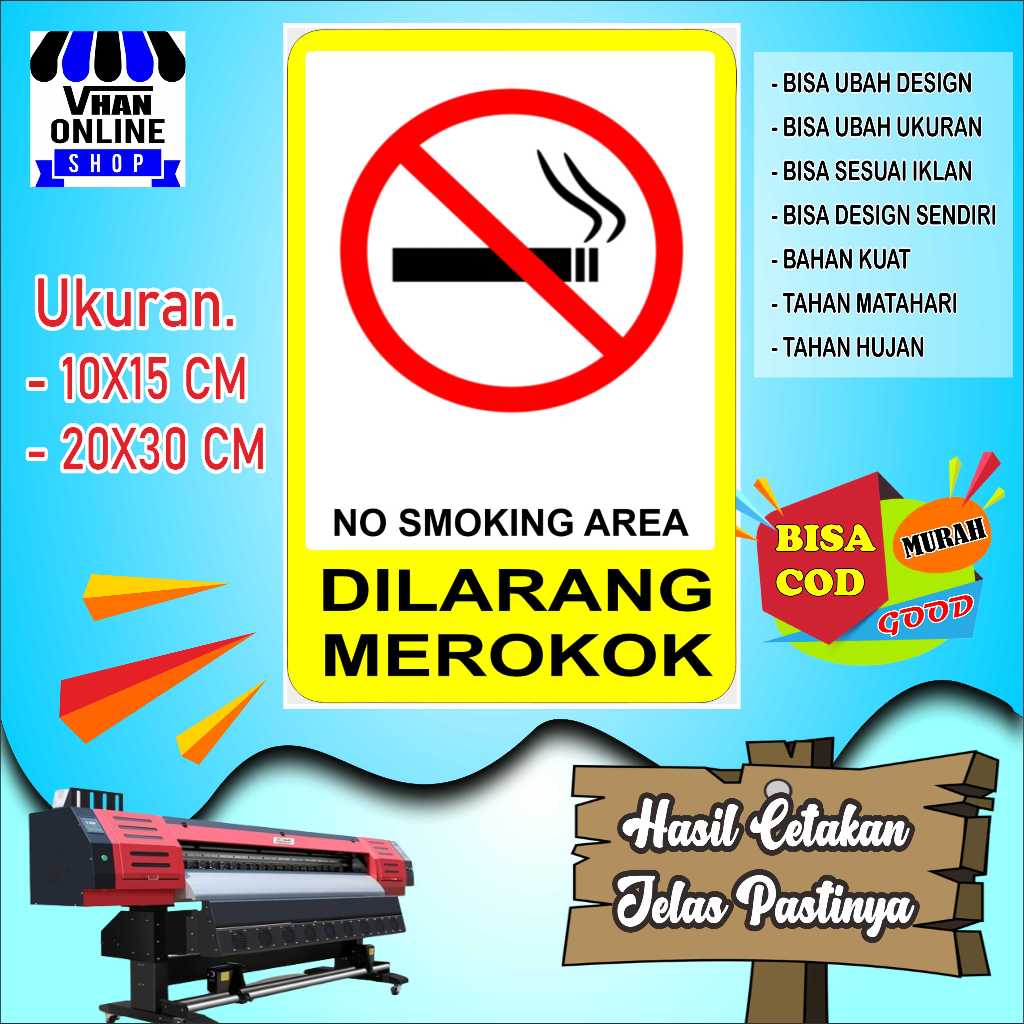 

Cetak Sticker Dilarang Merokok Design Keren Kuing