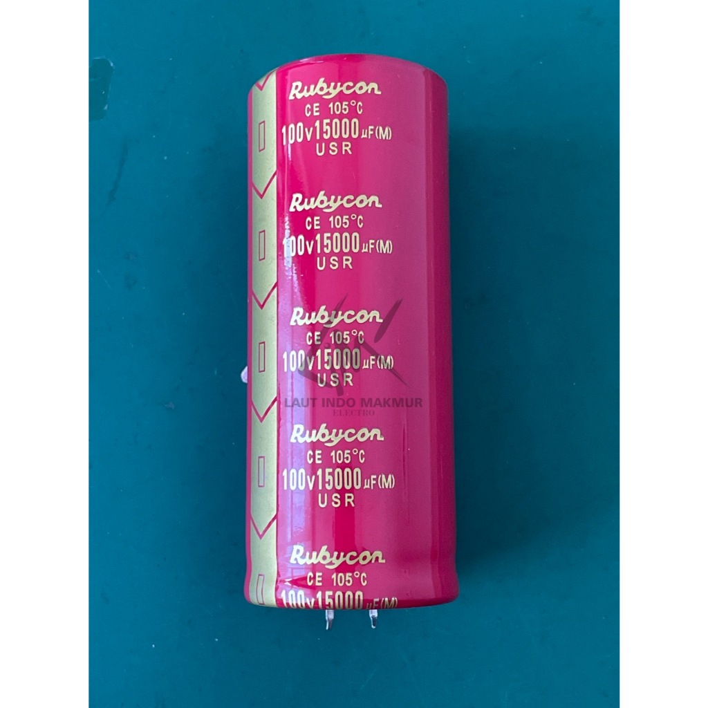ELCO 15000UF 100V RUBYCON 15.000UF 100 VOLT ORIGINAL CAPACITOR ELKO KAPASITOR 15000 UF ups