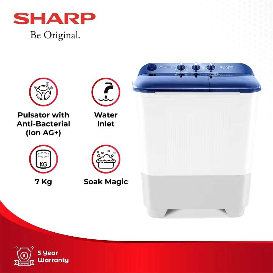MESIN CUCI SHARP 2 TABUNG 7KG 75 NT